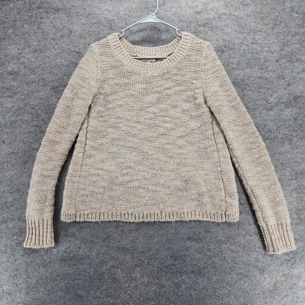 Banana Republic Sweater Womens Small Beige Italian Yarn Open Back